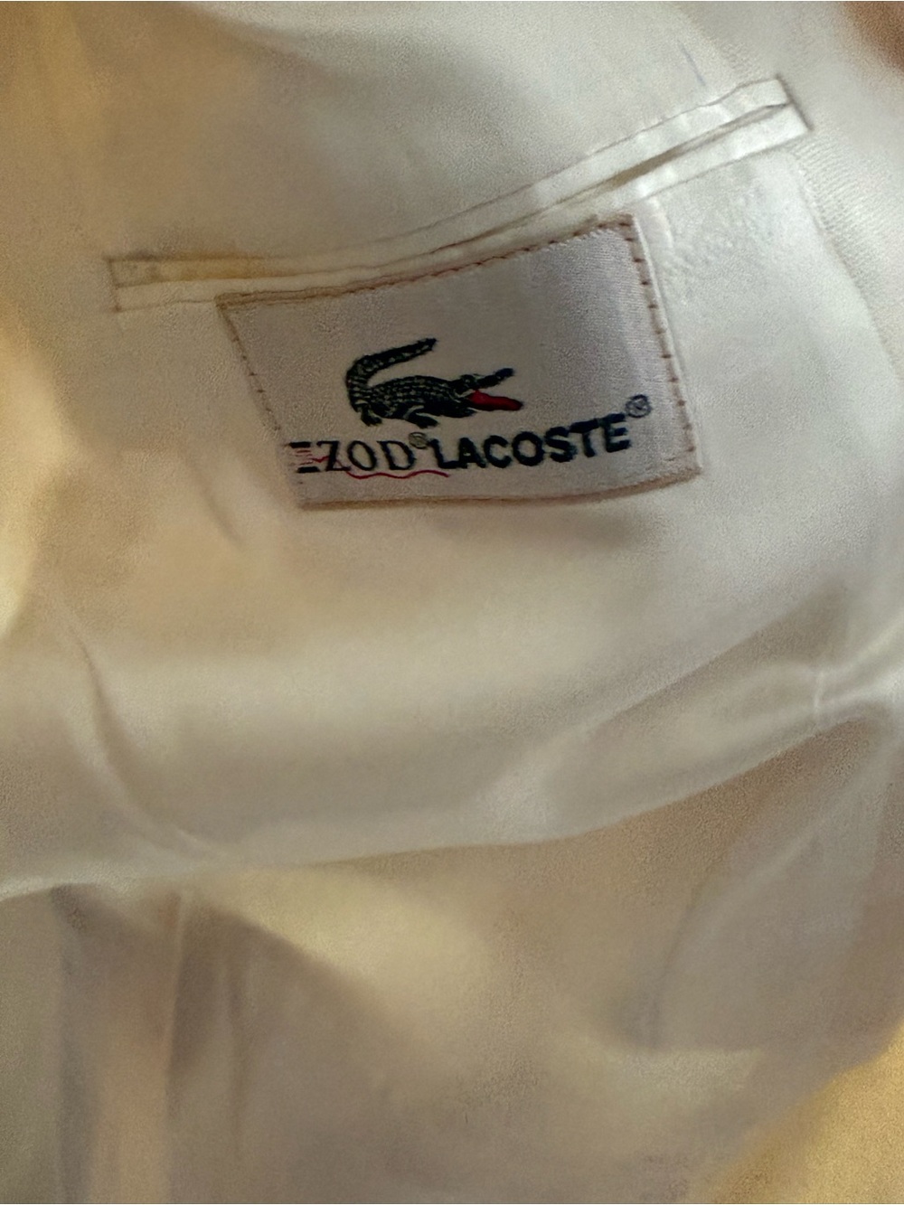 Vintage IZOD Lacoste Men’s Cream Blazer Sport Coat Crocodile Preppy Jacket - Picture 4 of 6